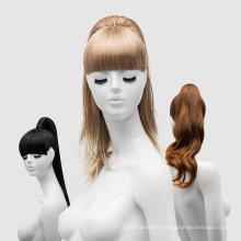 Wholesale china supplies brown black straight bang human frontal ponytail blonde wig synthetic